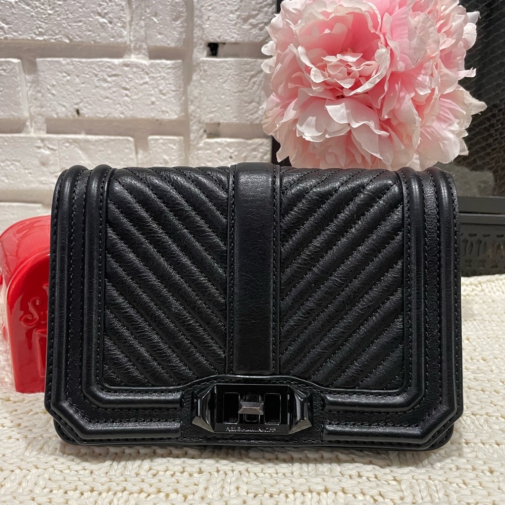 Rebecca Minkoff black leather crossbody purse